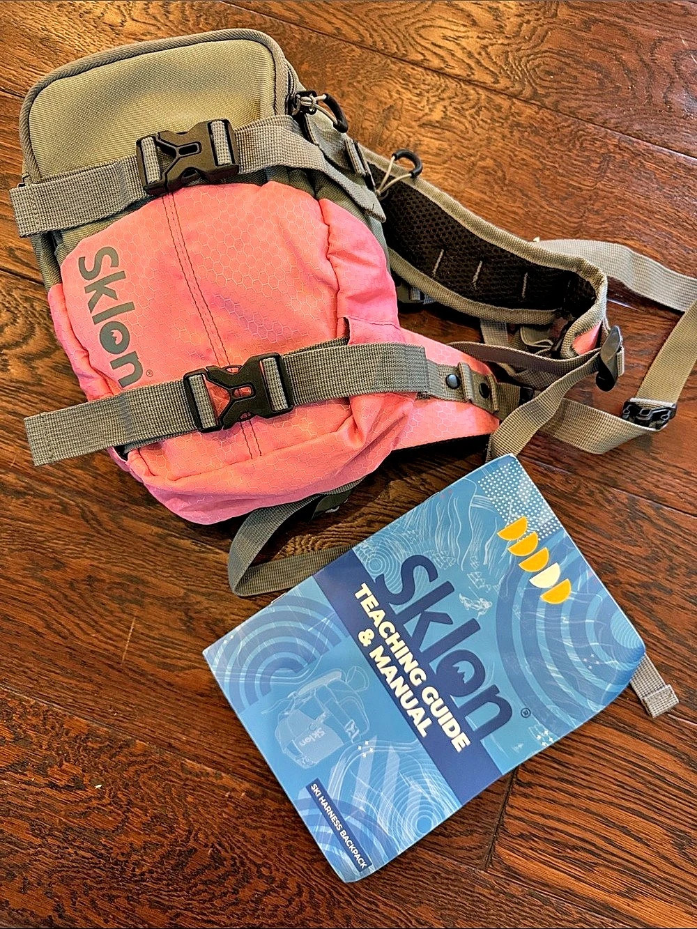 Sklon Ski and Snowboard Harness Trainer Backpack Pink & Gray